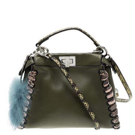 fendi peekaboo green python